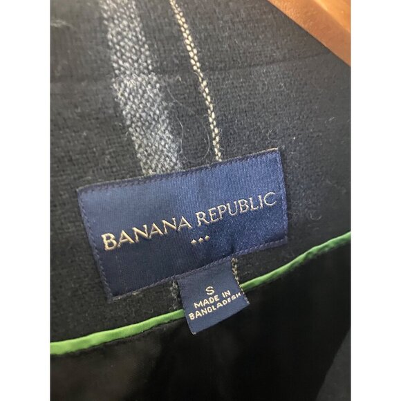 Banana Republic Women's Wool Blend Plaid Crop Short Sleeve Coat - Small - Picture 2 of 16